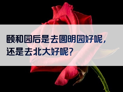 颐和园后是去圆明园好呢，还是去北大好呢？