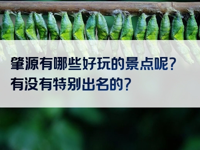 肇源有哪些好玩的景点呢？有没有特别出名的？