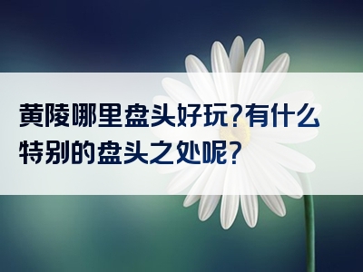 黄陵哪里盘头好玩？有什么特别的盘头之处呢？