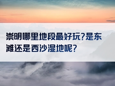 崇明哪里地段最好玩？是东滩还是西沙湿地呢？