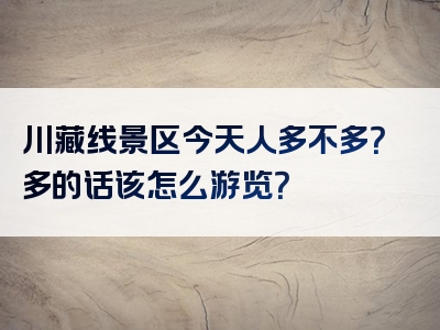 川藏线景区今天人多不多？多的话该怎么游览？