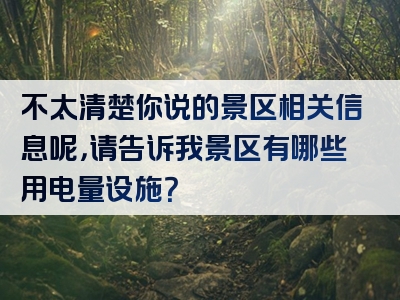 不太清楚你说的景区相关信息呢，请告诉我景区有哪些用电量设施？
