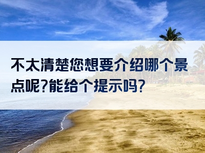 不太清楚您想要介绍哪个景点呢？能给个提示吗？