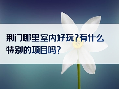 荆门哪里室内好玩？有什么特别的项目吗？
