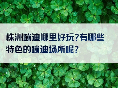 株洲蹦迪哪里好玩？有哪些特色的蹦迪场所呢？