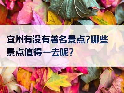 宜州有没有著名景点？哪些景点值得一去呢？