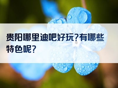 贵阳哪里迪吧好玩？有哪些特色呢？