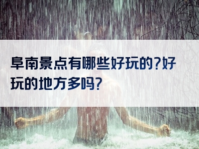 阜南景点有哪些好玩的？好玩的地方多吗？
