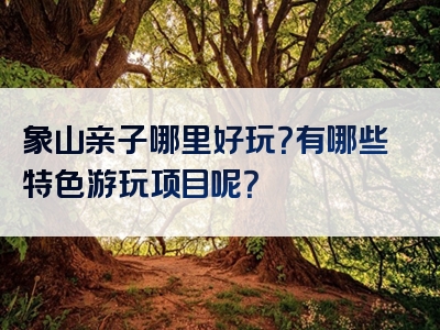 象山亲子哪里好玩？有哪些特色游玩项目呢？