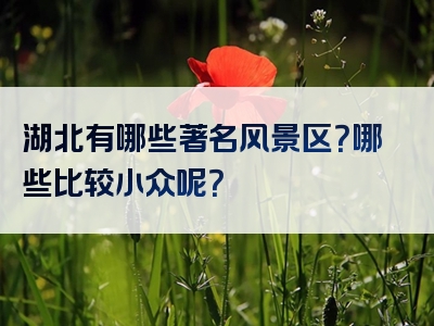 湖北有哪些著名风景区？哪些比较小众呢？