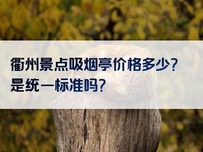 衢州景点吸烟亭价格多少？是统一标准吗？