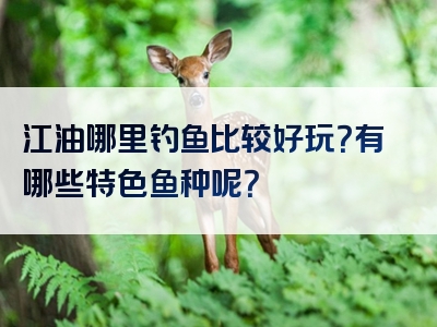 江油哪里钓鱼比较好玩？有哪些特色鱼种呢？