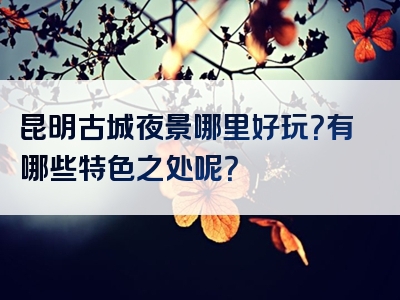 昆明古城夜景哪里好玩？有哪些特色之处呢？