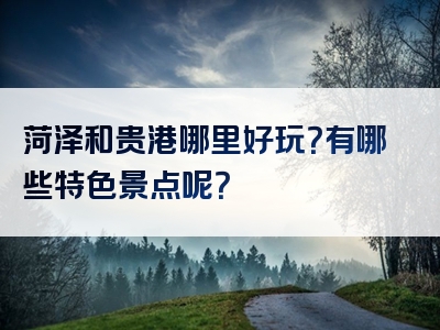 菏泽和贵港哪里好玩？有哪些特色景点呢？