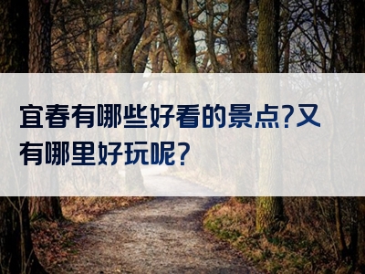 宜春有哪些好看的景点？又有哪里好玩呢？
