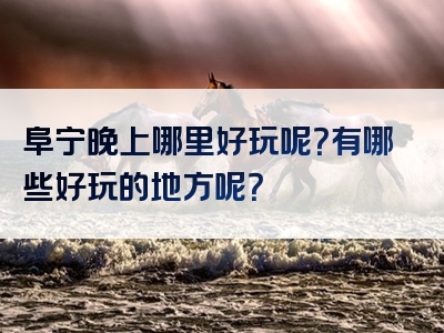 阜宁晚上哪里好玩呢？有哪些好玩的地方呢？