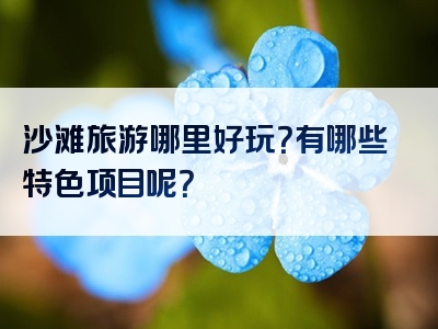 沙滩旅游哪里好玩？有哪些特色项目呢？