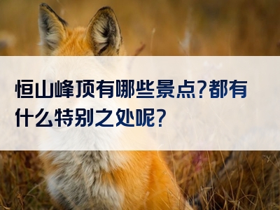 恒山峰顶有哪些景点？都有什么特别之处呢？