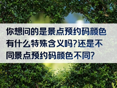 你想问的是景点预约码颜色有什么特殊含义吗？还是不同景点预约码颜色不同？