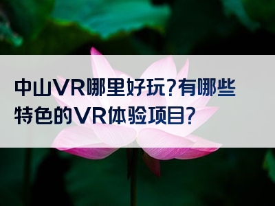 中山VR哪里好玩？有哪些特色的VR体验项目？