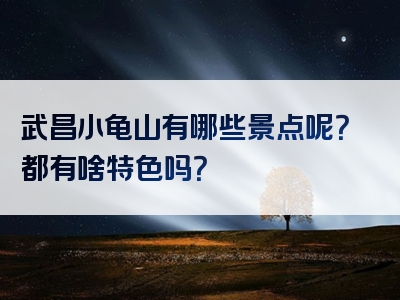 武昌小龟山有哪些景点呢？都有啥特色吗？