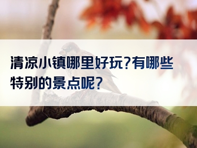 清凉小镇哪里好玩？有哪些特别的景点呢？