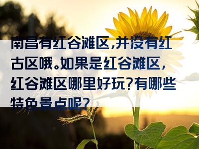 南昌有红谷滩区，并没有红古区哦。如果是红谷滩区，红谷滩区哪里好玩？有哪些特色景点呢？