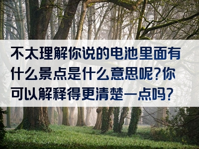 不太理解你说的电池里面有什么景点是什么意思呢？你可以解释得更清楚一点吗？