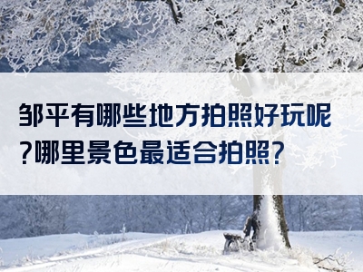 邹平有哪些地方拍照好玩呢？哪里景色最适合拍照？