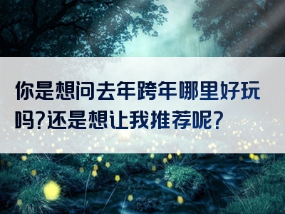 你是想问去年跨年哪里好玩吗？还是想让我推荐呢？