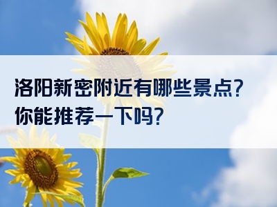 洛阳新密附近有哪些景点？你能推荐一下吗？