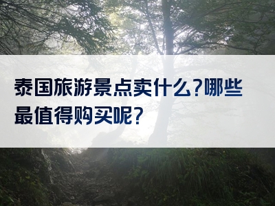 泰国旅游景点卖什么？哪些最值得购买呢？
