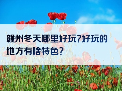 赣州冬天哪里好玩？好玩的地方有啥特色？