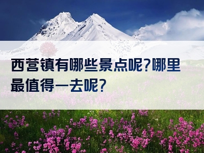 西营镇有哪些景点呢？哪里最值得一去呢？