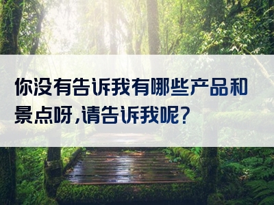 你没有告诉我有哪些产品和景点呀，请告诉我呢？
