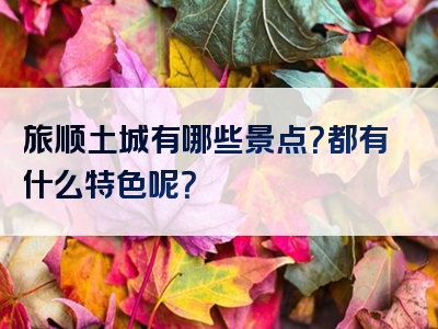 旅顺土城有哪些景点？都有什么特色呢？