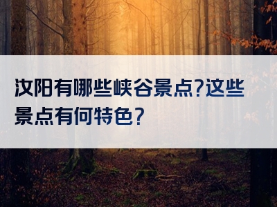 汝阳有哪些峡谷景点？这些景点有何特色？