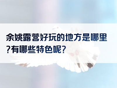 余姚露营好玩的地方是哪里？有哪些特色呢？