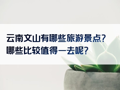 云南文山有哪些旅游景点？哪些比较值得一去呢？