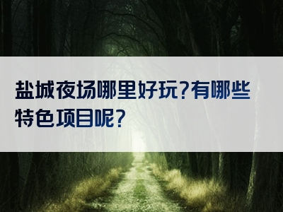 盐城夜场哪里好玩？有哪些特色项目呢？