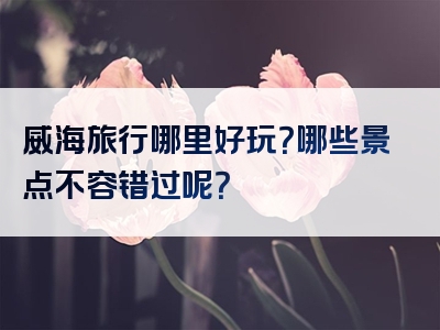 威海旅行哪里好玩？哪些景点不容错过呢？