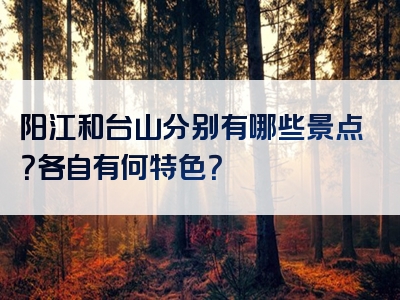 阳江和台山分别有哪些景点？各自有何特色？