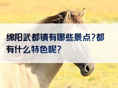 绵阳武都镇有哪些景点？都有什么特色呢？