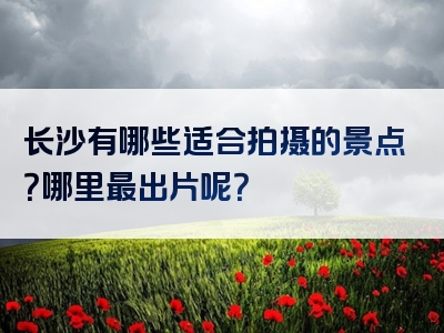 长沙有哪些适合拍摄的景点？哪里最出片呢？