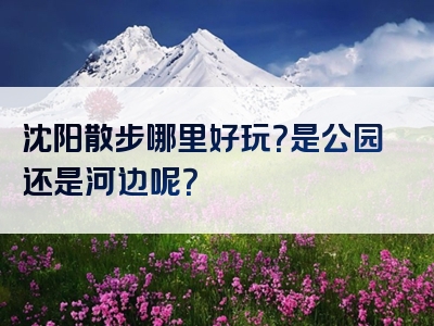 沈阳散步哪里好玩？是公园还是河边呢？