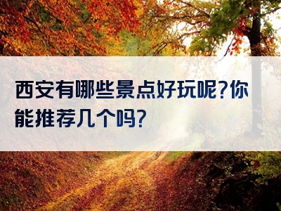 西安有哪些景点好玩呢？你能推荐几个吗？