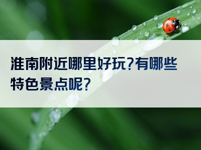 淮南附近哪里好玩？有哪些特色景点呢？