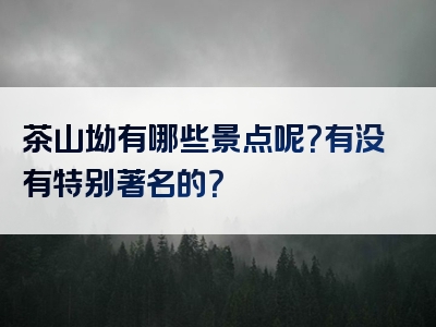 茶山坳有哪些景点呢？有没有特别著名的？