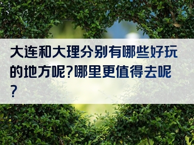 大连和大理分别有哪些好玩的地方呢？哪里更值得去呢？