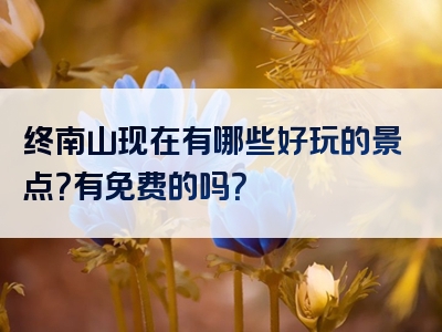 终南山现在有哪些好玩的景点？有免费的吗？